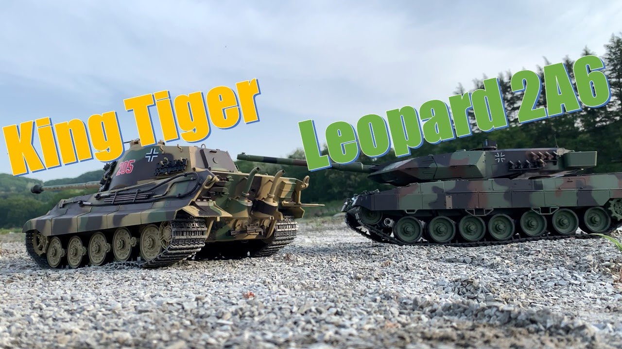 【RC Tank】Tank Old and new showdown!　King Tiger vs Leopard 2A6