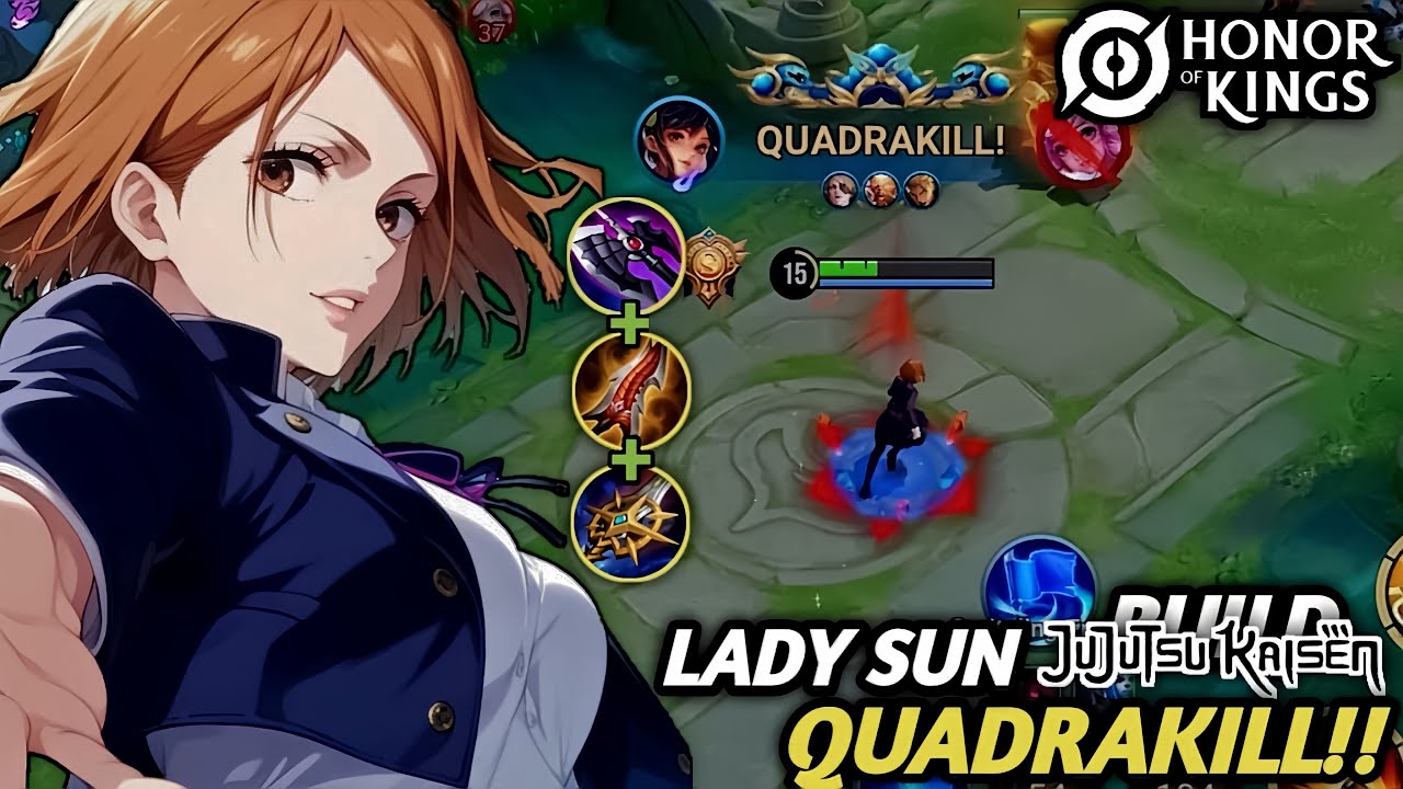 Lady Sun Quadrakill Honor of Kings Gameplay#honorofkings #mobilelegends  #hok 