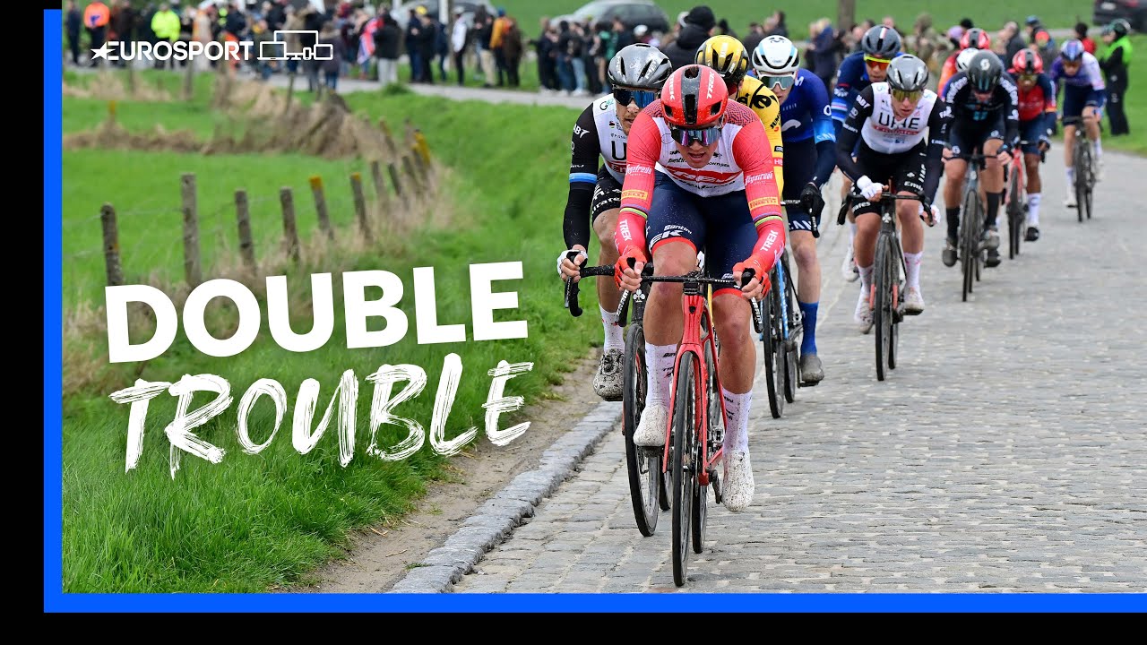 Two Pile-Ups Cause Chaos! | Highlights of Tour Of Flanders 2023 | Eurosport