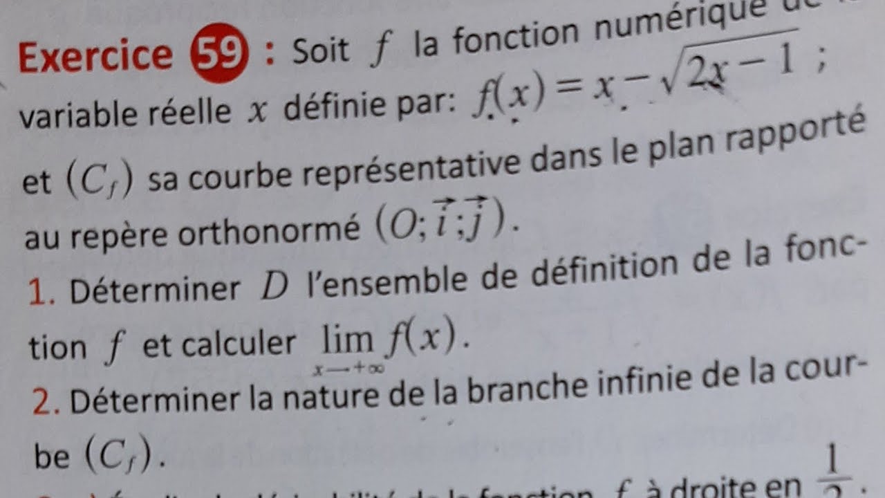 Ex 59 p 78 : Dérivation et étude de fonctions- 2bac pc et svt : maxi maths.