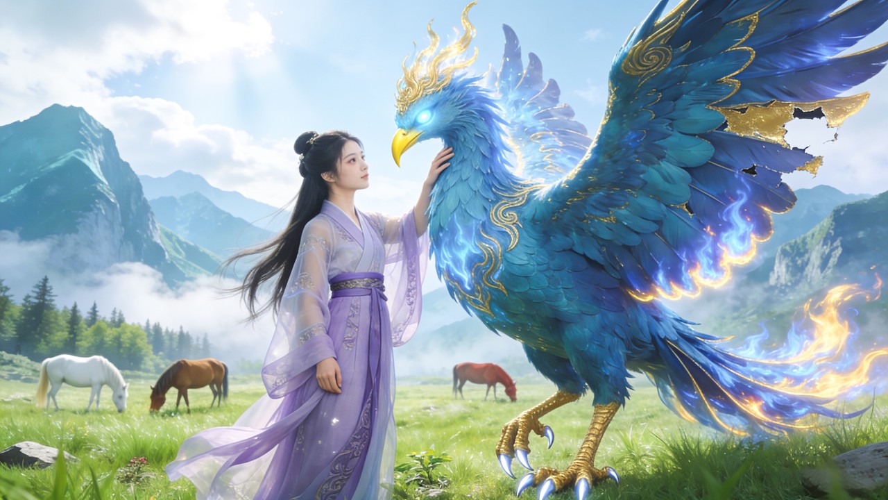 けがをしたカラスを助けた少女。それが三界を統べる鳳凰戦神だとは知らずに