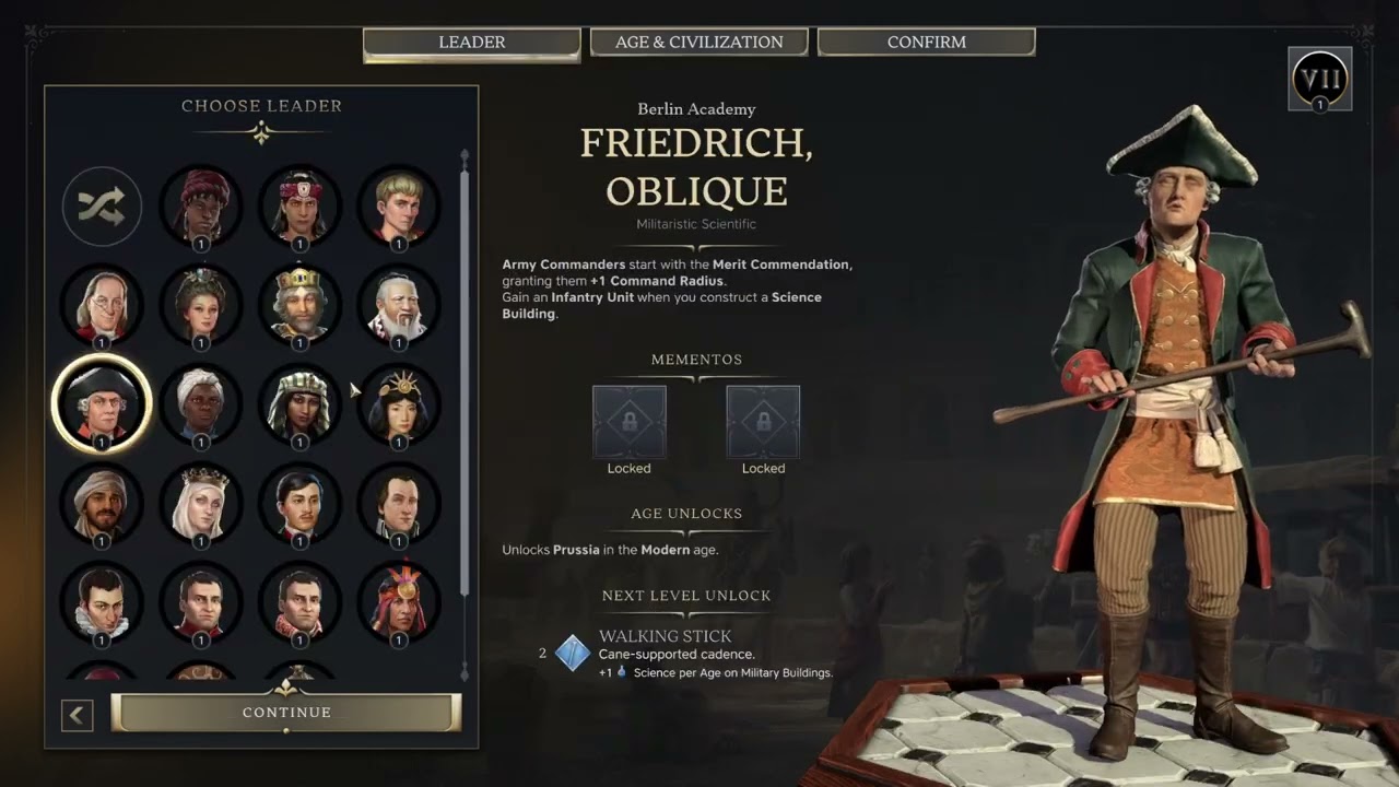 Civ 7 Release Stream as Frederick