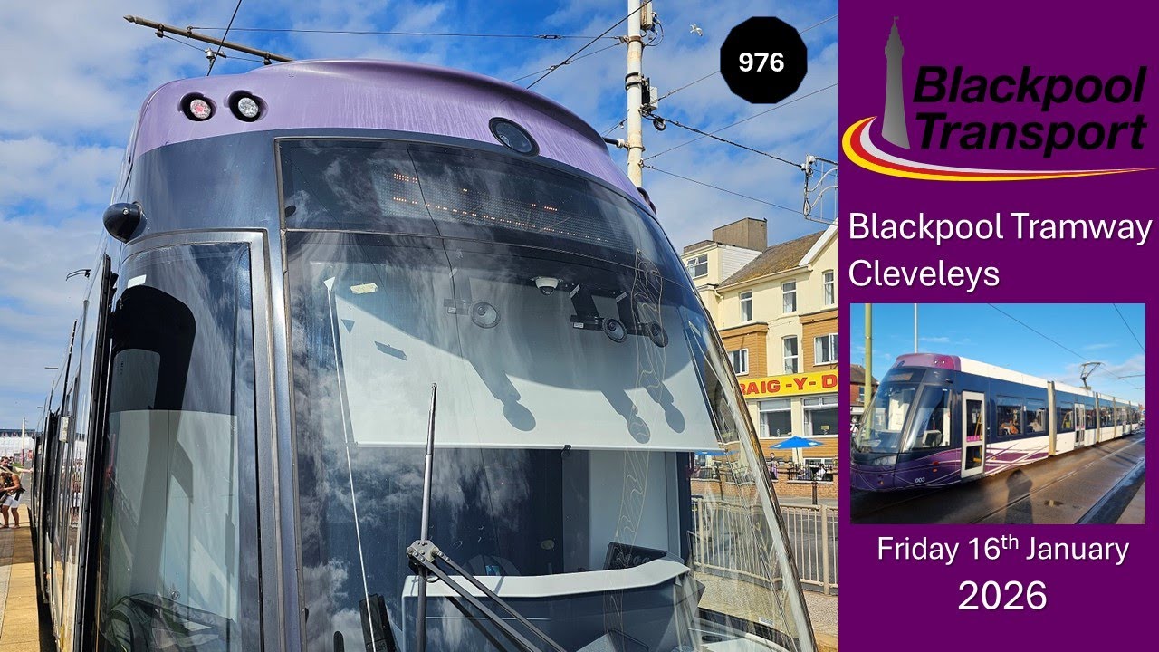 976 - Blackpool Tramway: Trams in Cleveleys on Friday 16th January 2026