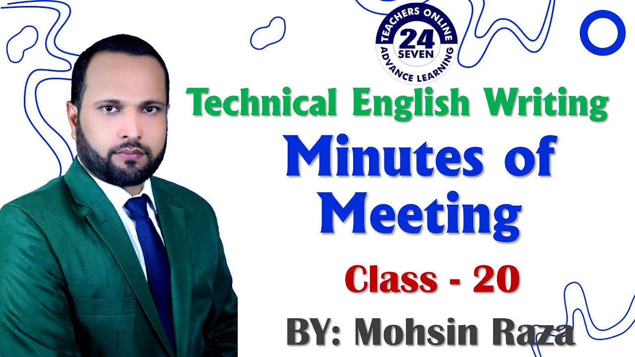 ENG201 Short Lecture - 20 | VU Short Lecture | Minutes of Meeting in (Urdu / Hindi)