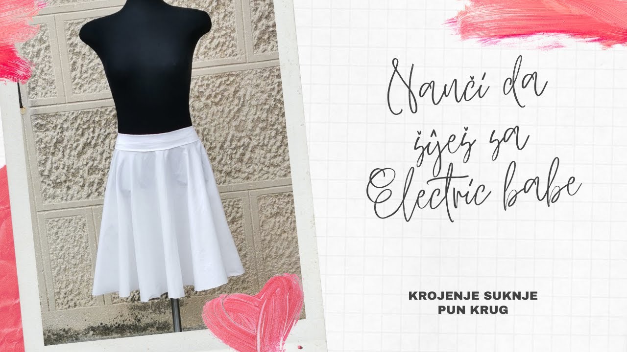 KROJENJE SUKNJE PUN KRUG/ CIRCLE SKIRT PATTERN/ŠIVENJE ZA POČETNIKE/ENGLISH SUBTITLE #patternmaking