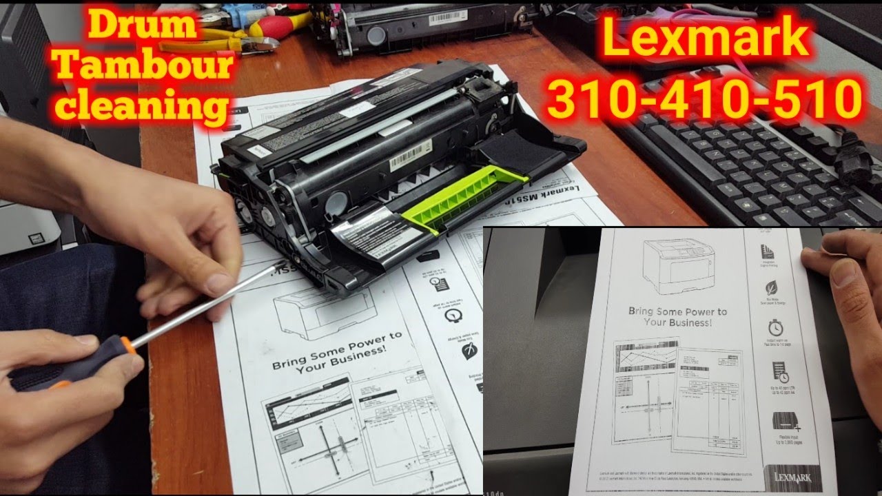 Lexmark ms 310 410 510 drum repair خطوط على الورق
