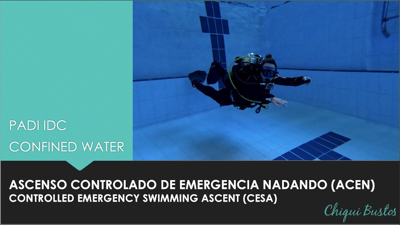 Ascenso Controlado de Emergencia Nadando (ACEN). Controlled Emergency Swimming Ascent (CESA).