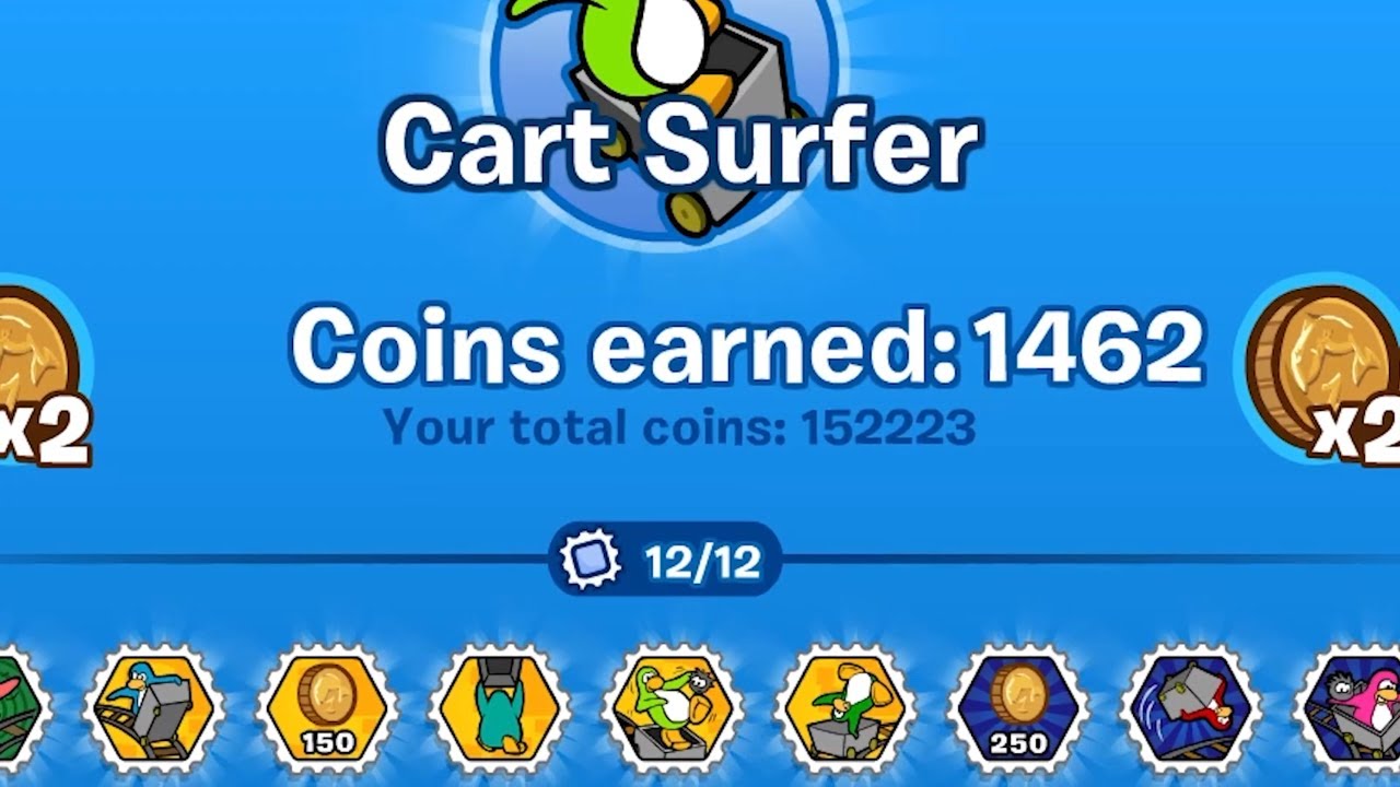 Club Penguin Cart Surfer WORLD RECORD (7300+)