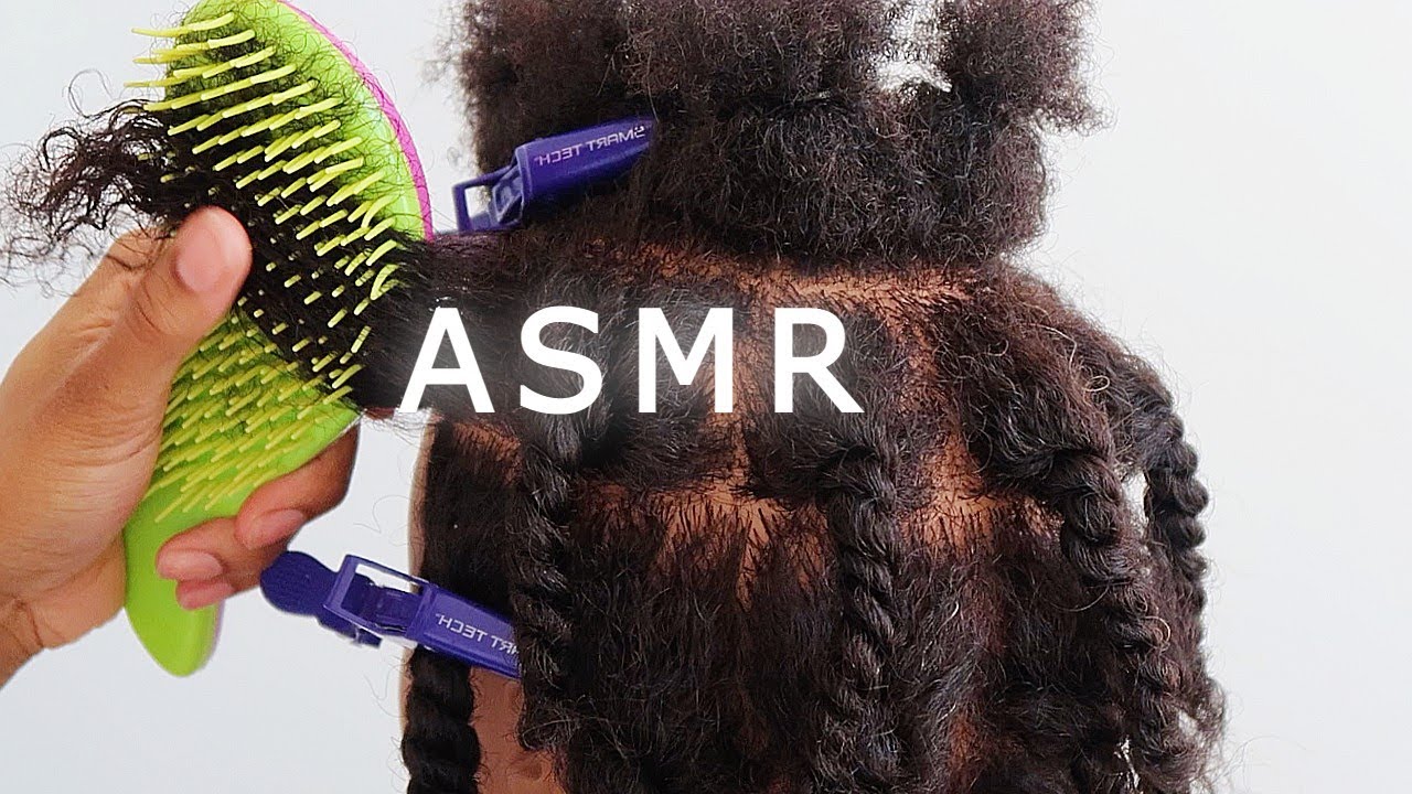 ASMR | Tangle Teezer Brush Tingles | Detangling Type 4 Natural Hair Mannequin