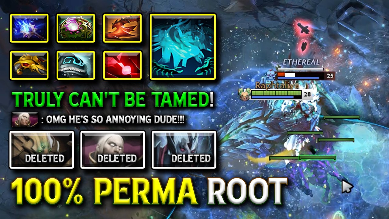 100% PERMA ROOT MODE OFFLANE UNDERLORD - OC + Overwhelming Blink Build Truly Can't Be Tamed DOTA 2