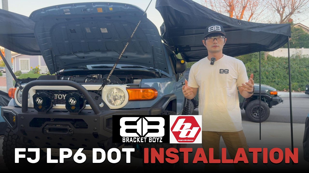 Bracket Boyz installation for Baja Designs LP6 DOT headlights on an FJ Cruiser