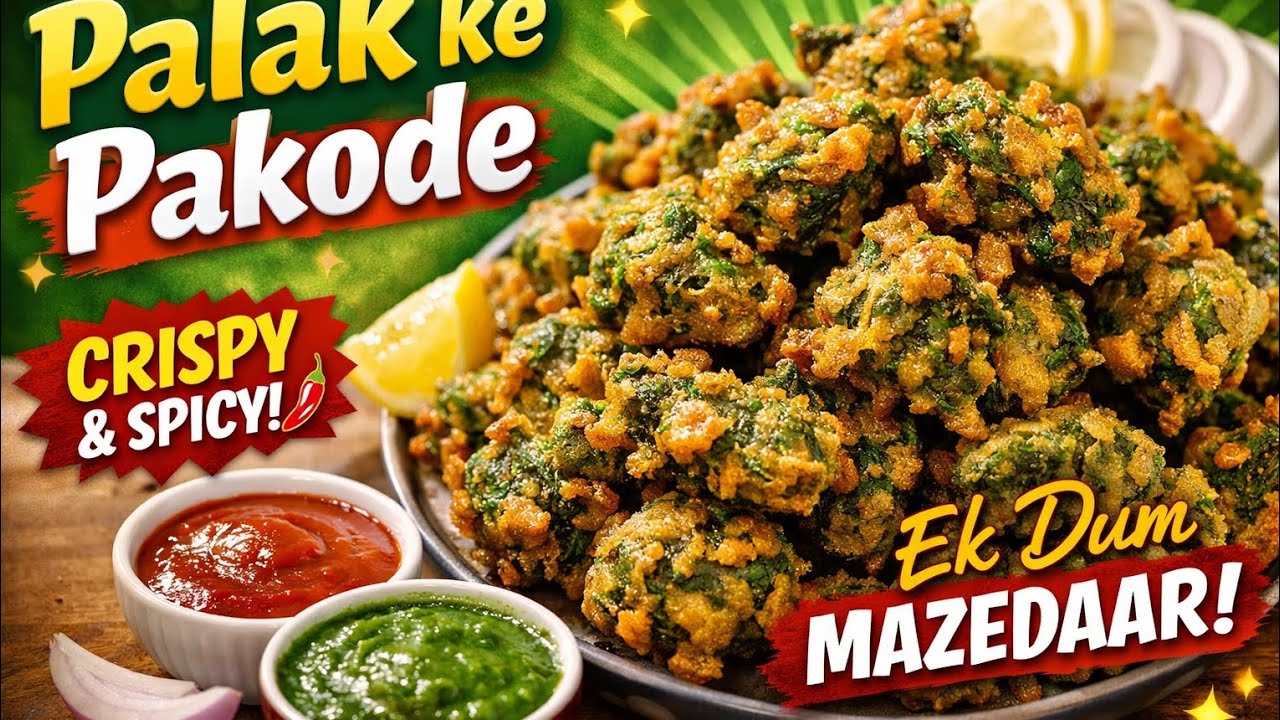 Palak ka pakoda yummy tasty banaaiye desi style mein khane mein swadisht aur sehatmand###