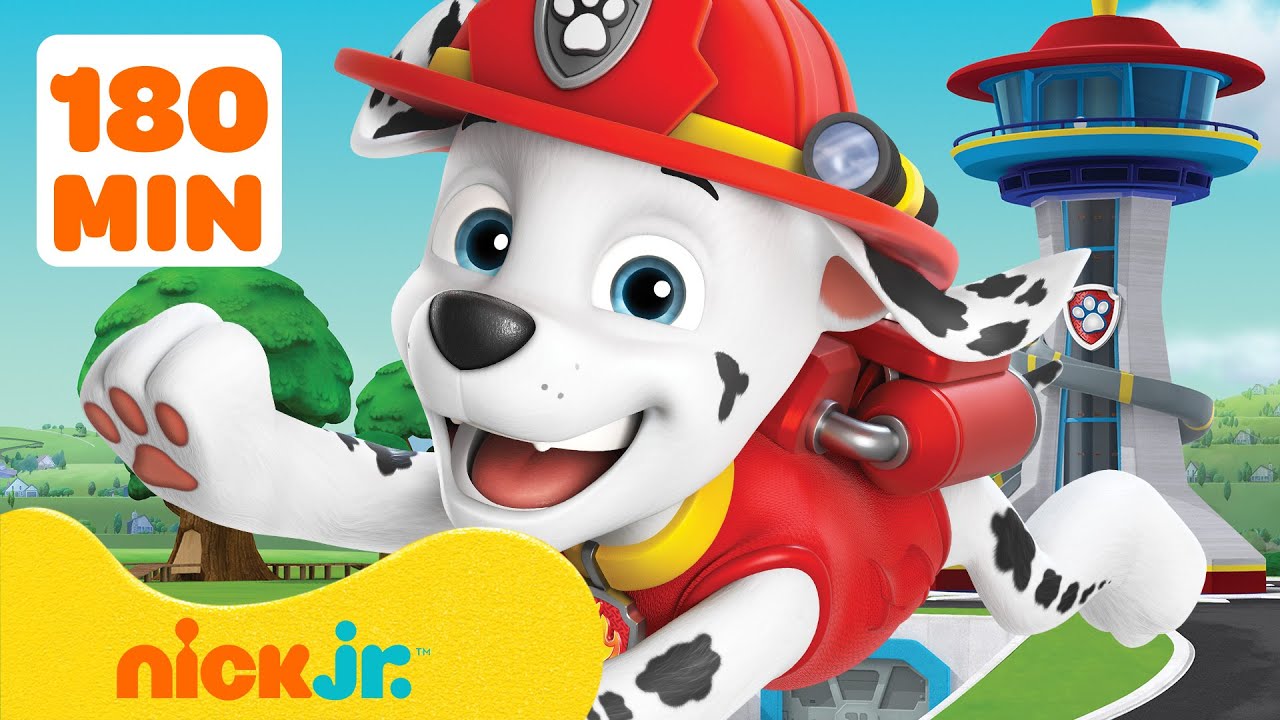 دوريات المخلاب | أكثر عمليات الإنقاذ جرأة لمارشال من باو باترول! 🚒 3 ساعات | Nick Jr. Arabia