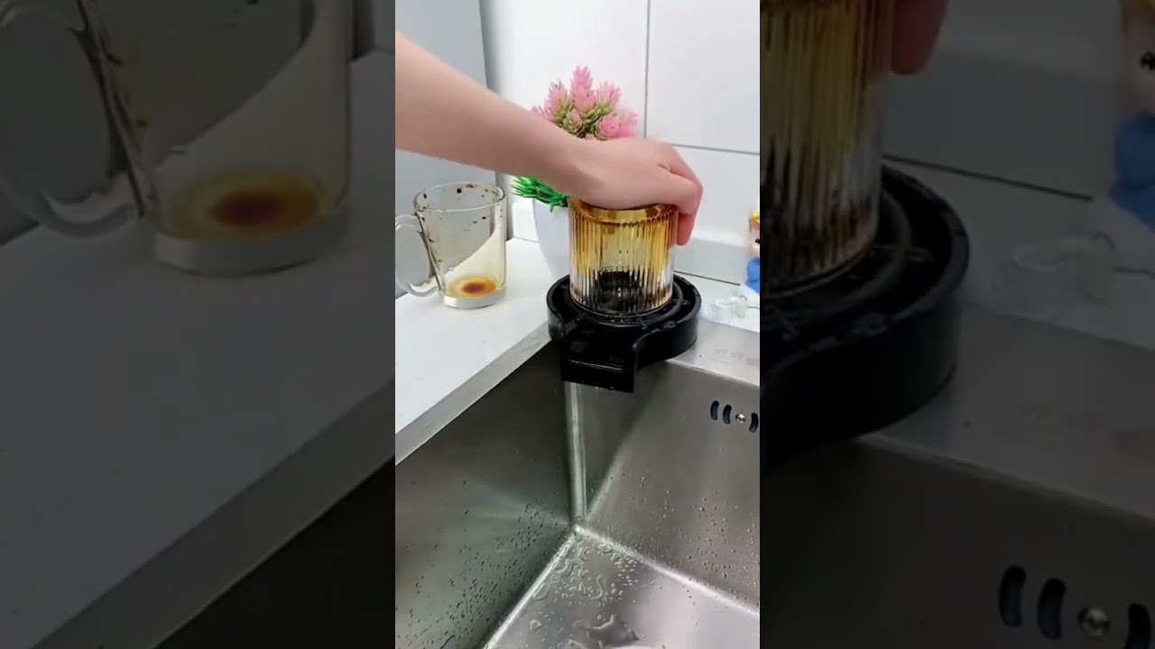 Rinser Automatic Glass Cup Washer High Pressure Bar Kitchen Beer Tea Cup Cleaner Sink Accessories
