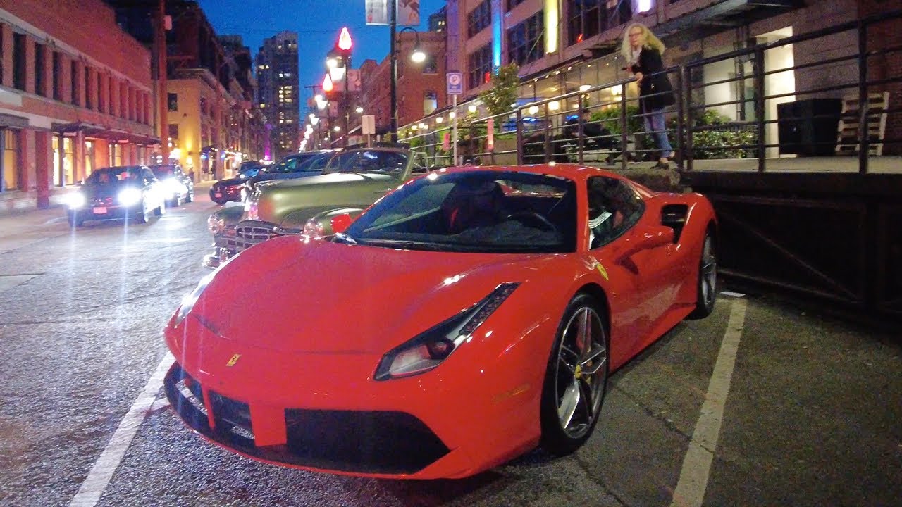 Yaletown Vancouver Canada Super Car Nightlife Walk (4k HDR)