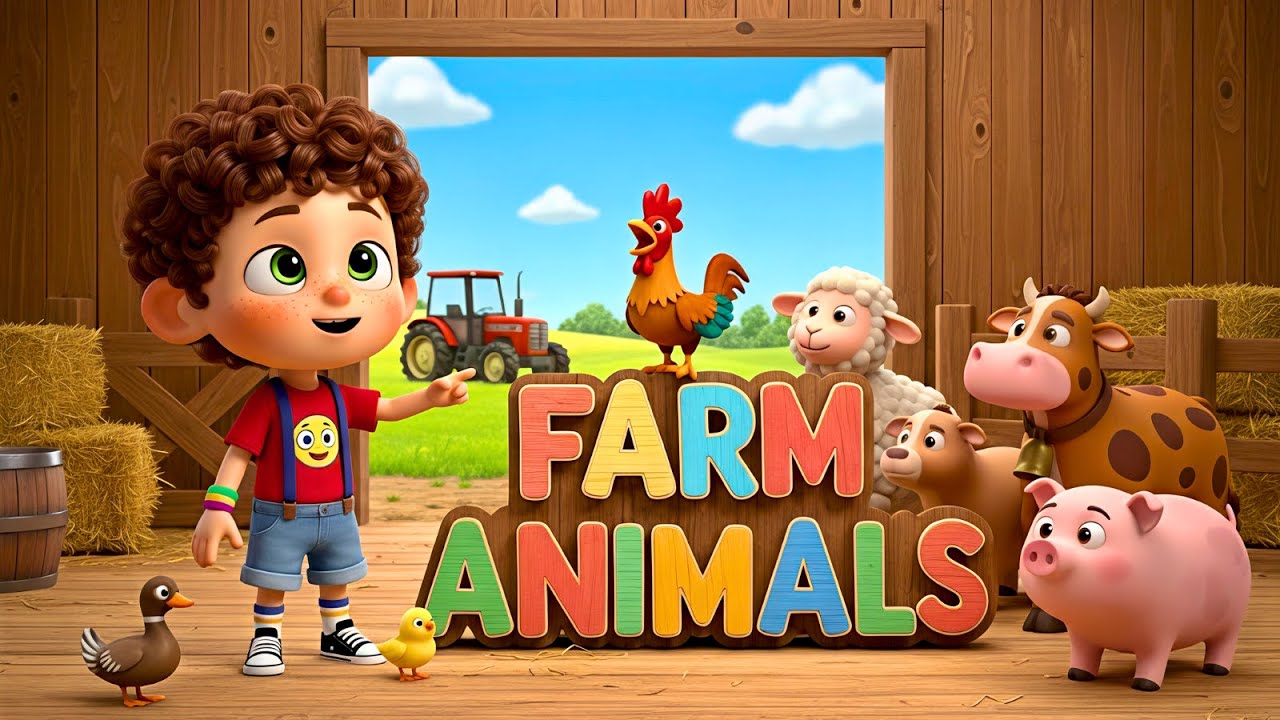 Farm Animals for Kids 🐄 Animal Names & Sounds | Learning for Toddlers