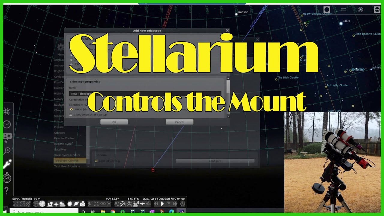 Использование Stellarium для управления монтировкой телескопа