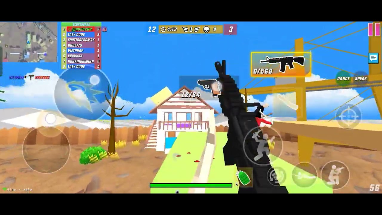 Dude Theft Wars Multiplayer Gameplay l 25 Kill With M4 In Gang Wars (No Death)