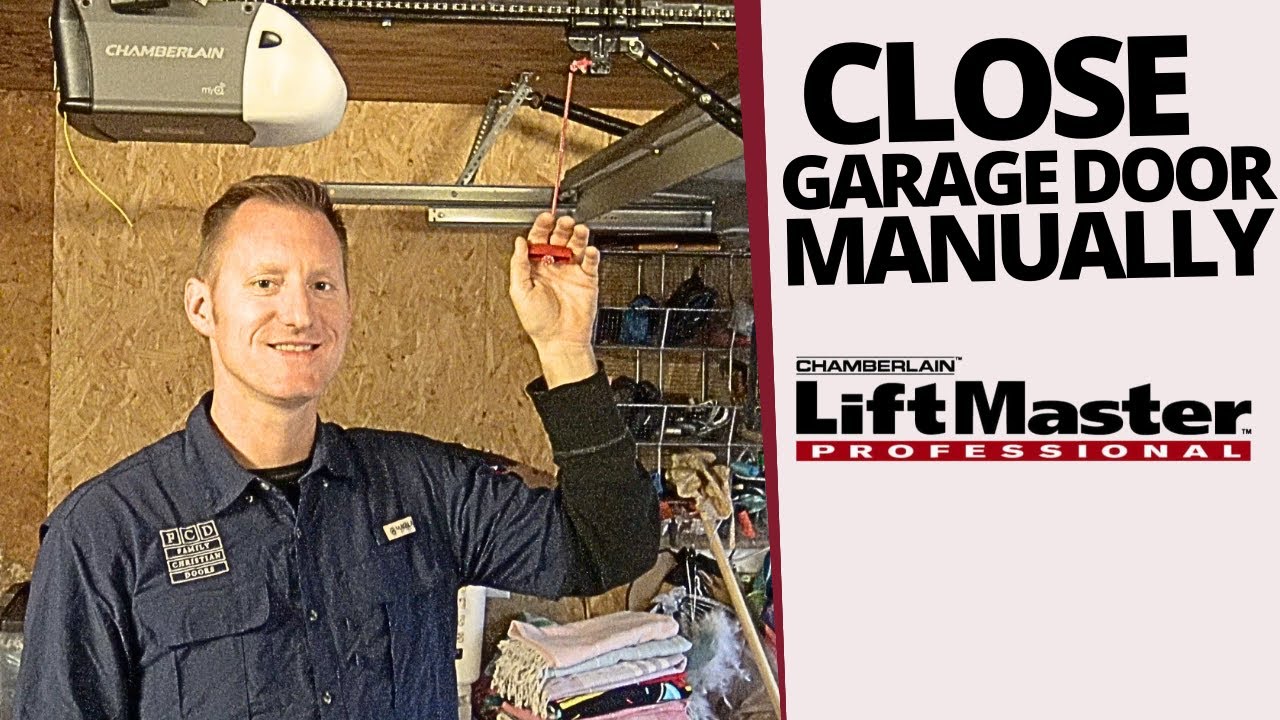 How to Close Garage Door Manually for LiftMaster Chamberlain Garage Door Opener - Dallas Ft Worth TX