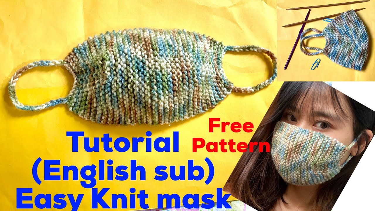 How to make mask,(eng sub) tutorial knit mask, never knit mask easy like this, make mask at home