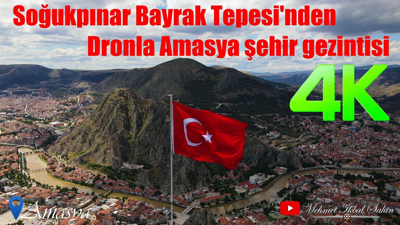 Dronla 4K Amasya Şehir Merkezi Gezintisi / Uyanış - Melik Sencer müziği uzun versiyon / 3.6.21 Perş.