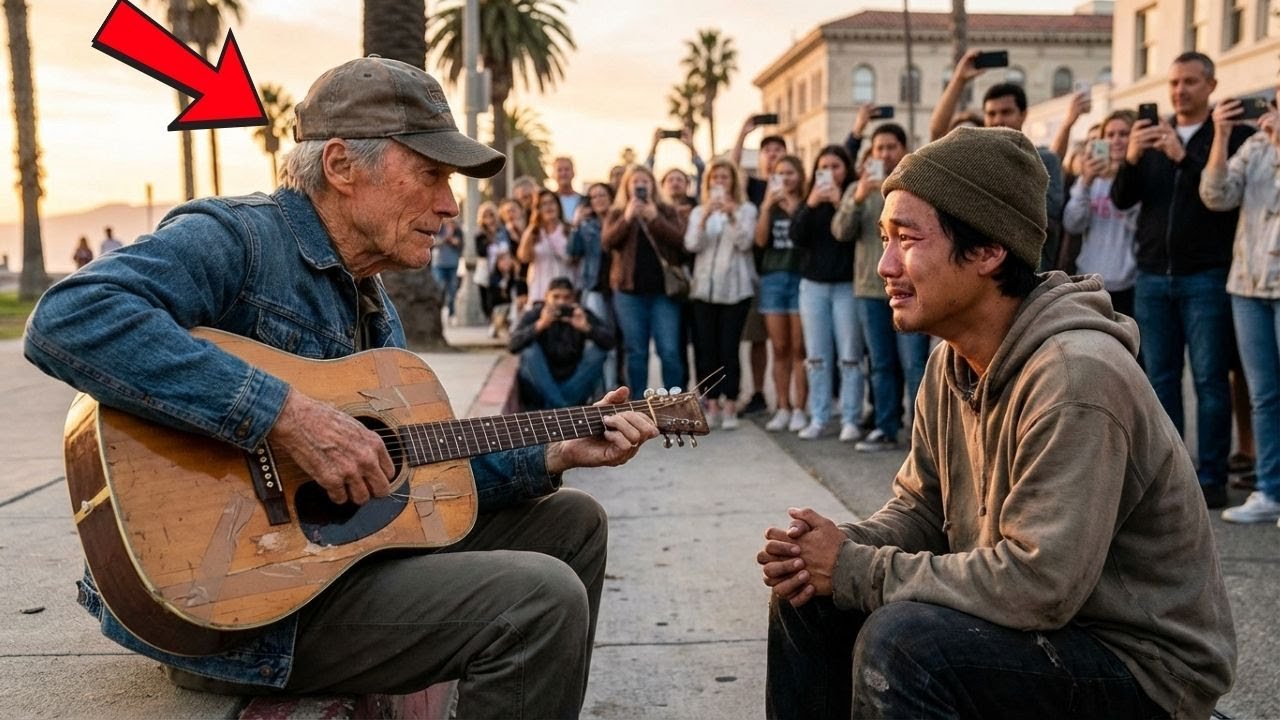Homeless Man Playing 'Unforgiven' Theme on Broken Guitar—Clint Eastwood Stopped Walking and Did THIS
