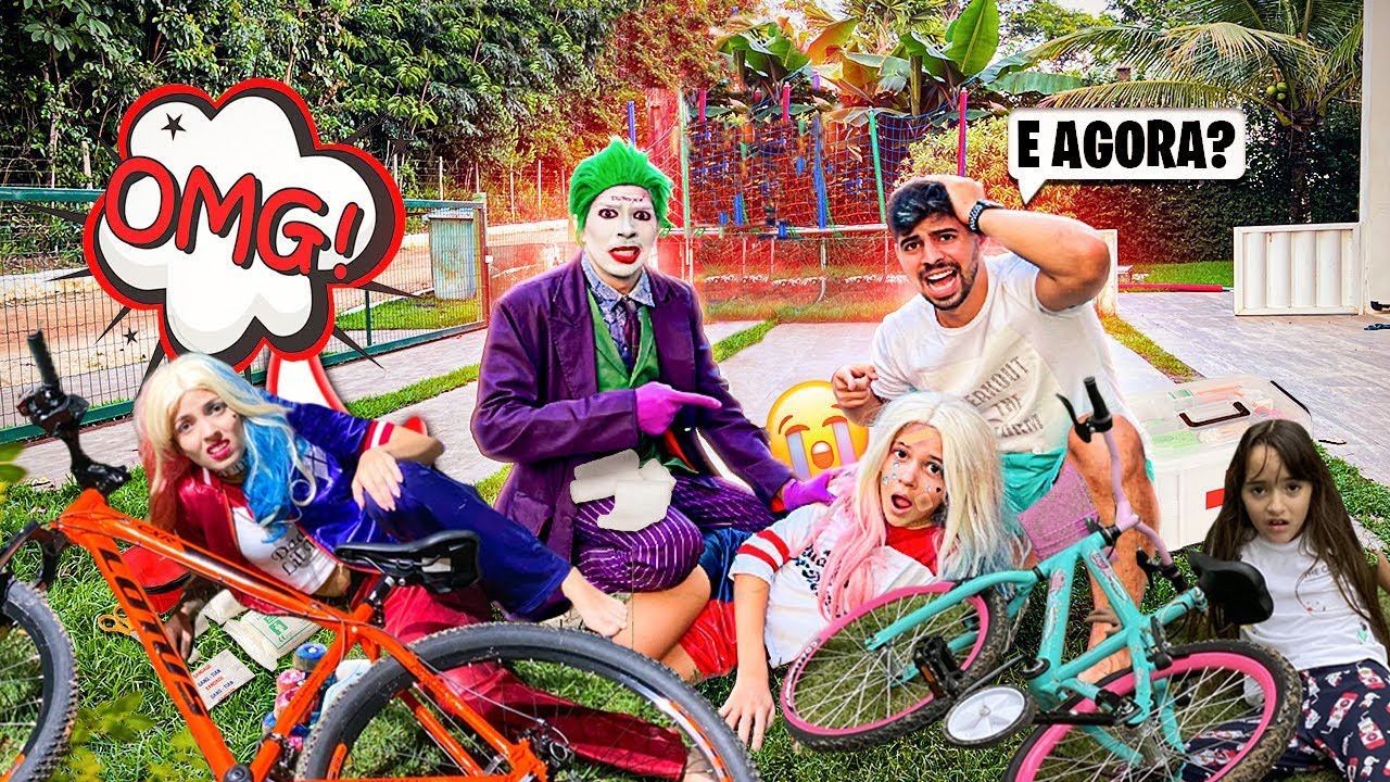 A FILHA DA ARLEQUINA, BELINHA E ARLEQUINA CAÍRAM DA BICICLETA E PATINS E SE MACHUCARAM!! DEU RUIM!!