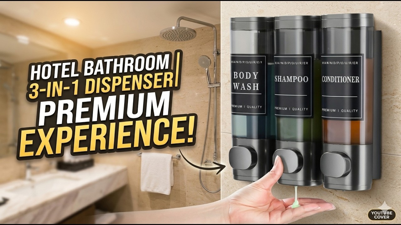Shower Soap Dispenser for Hotels No Drill Installation  Triple Chamber Hotel Amenity