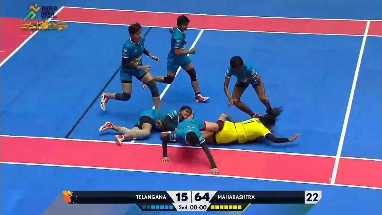 Telangana vs Maharashtra Girl's Kabaddi Match Full Highlights | Khelo India Youth Games 2022