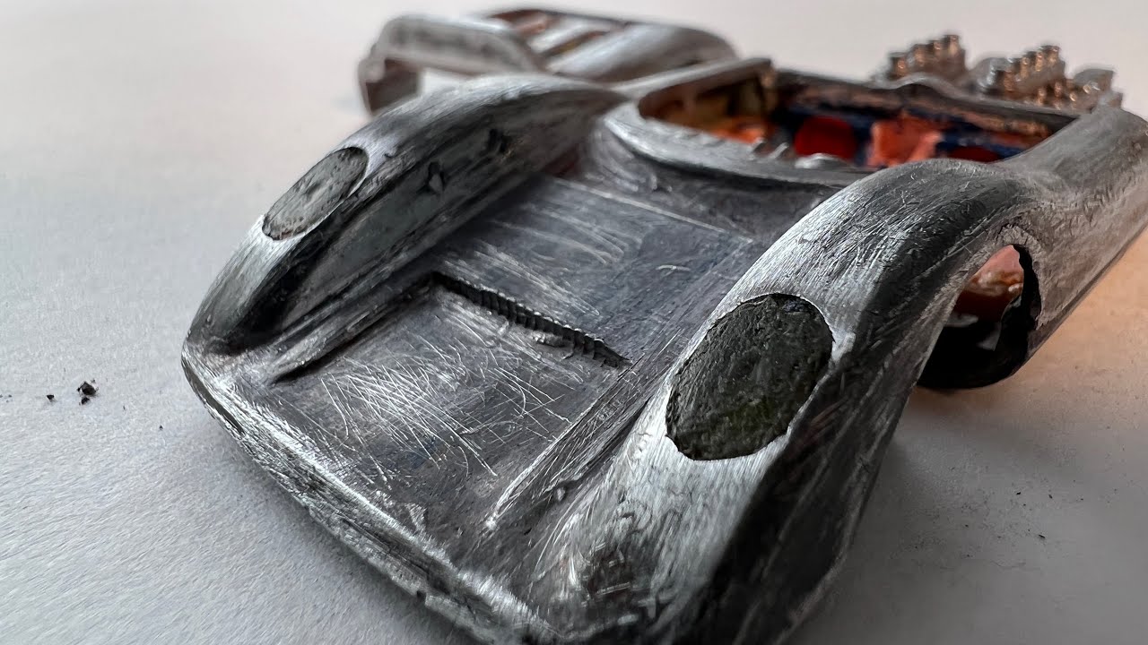 Реставрация детской металлической машинки Porsche Carrera (Порше Астрецово) 1/43 СССР