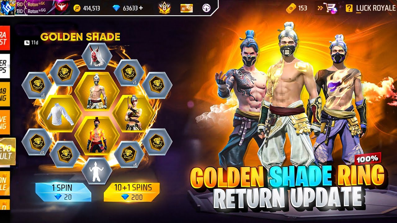 Golden Shade Bundle Return confirm ফাইনালি আসছে 😍 | Ff New Event Bd Server | Free Fire New Event