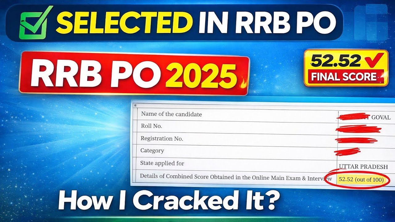 RRB PO 2025 Final Selection 🔥 | 52.52 Score | Complete Strategy Revealed