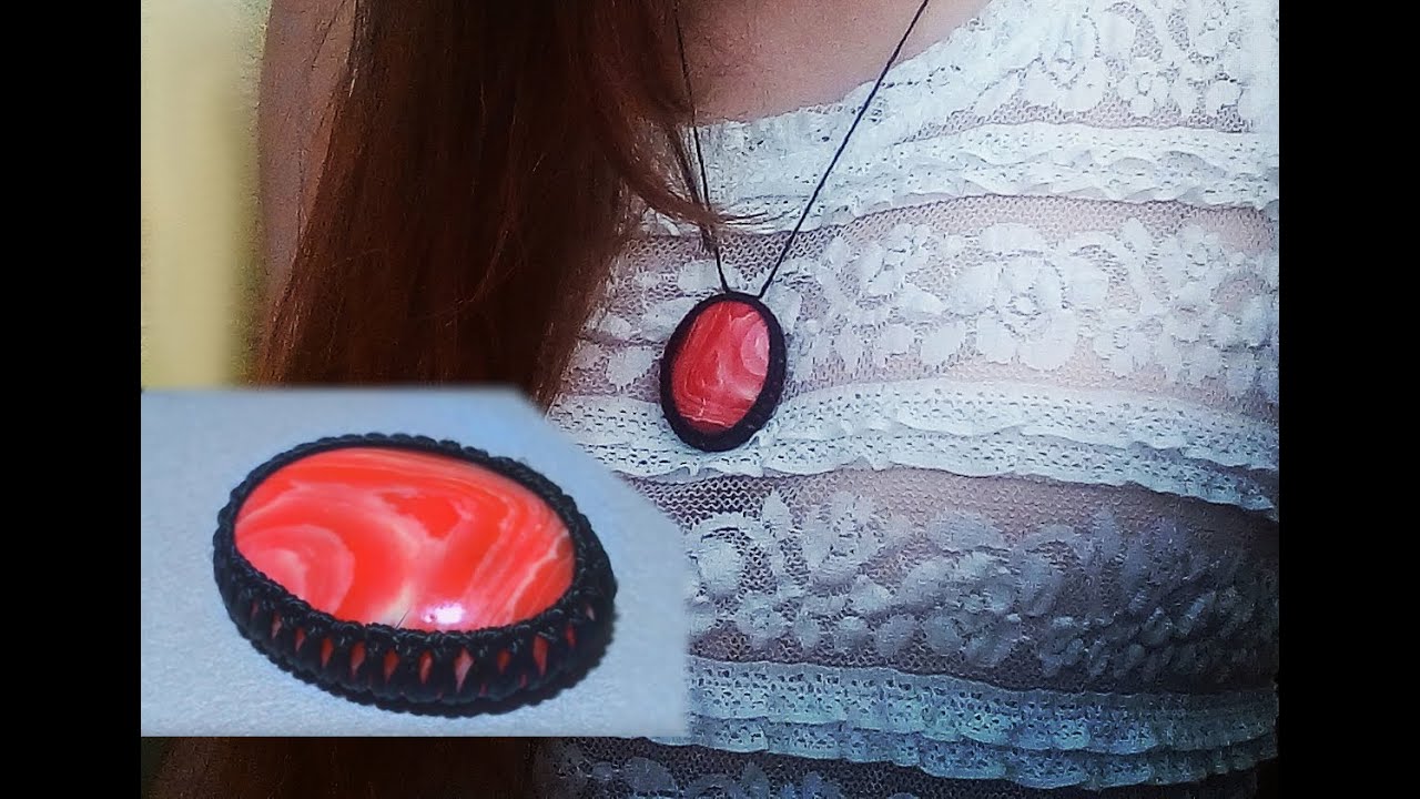 Оплетение кабошона - Микромакраме