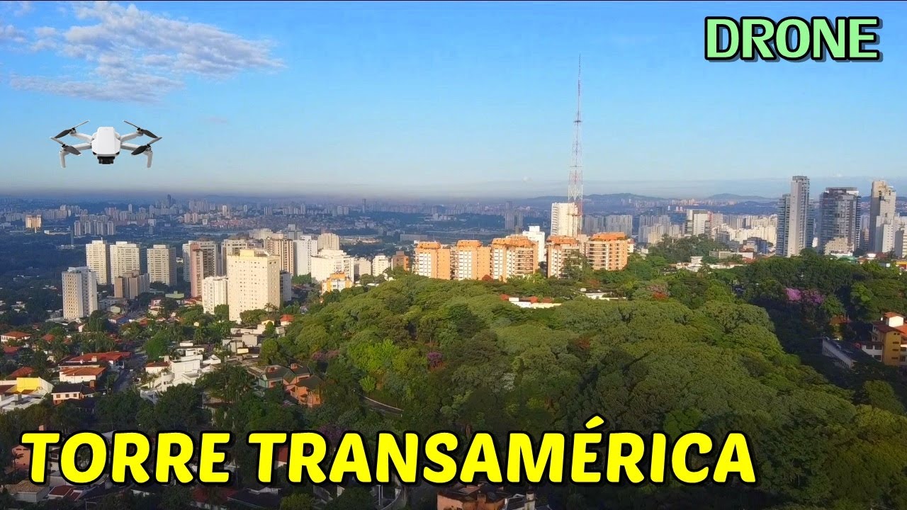 Drone mostra a Torre Transamérica (180 metros de altura), Edifício 360º, etc - Alto da Lapa - SP