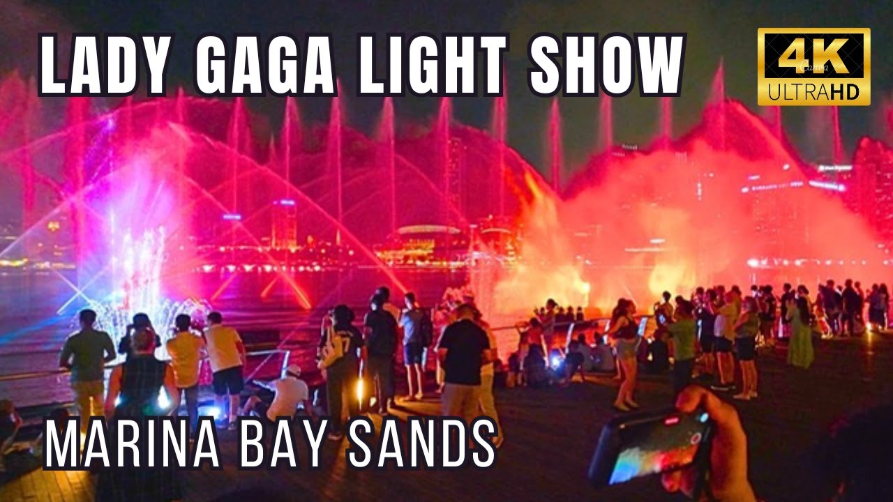 Lady Gaga Themed Light & Water Show at Marina Bay Sands, Singapore [4K]