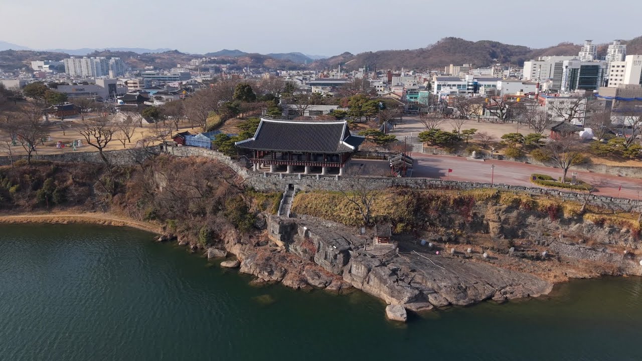 #드론비행, 경남 진주시 진주성과 망진산 겨울풍경, #Air3s 영상