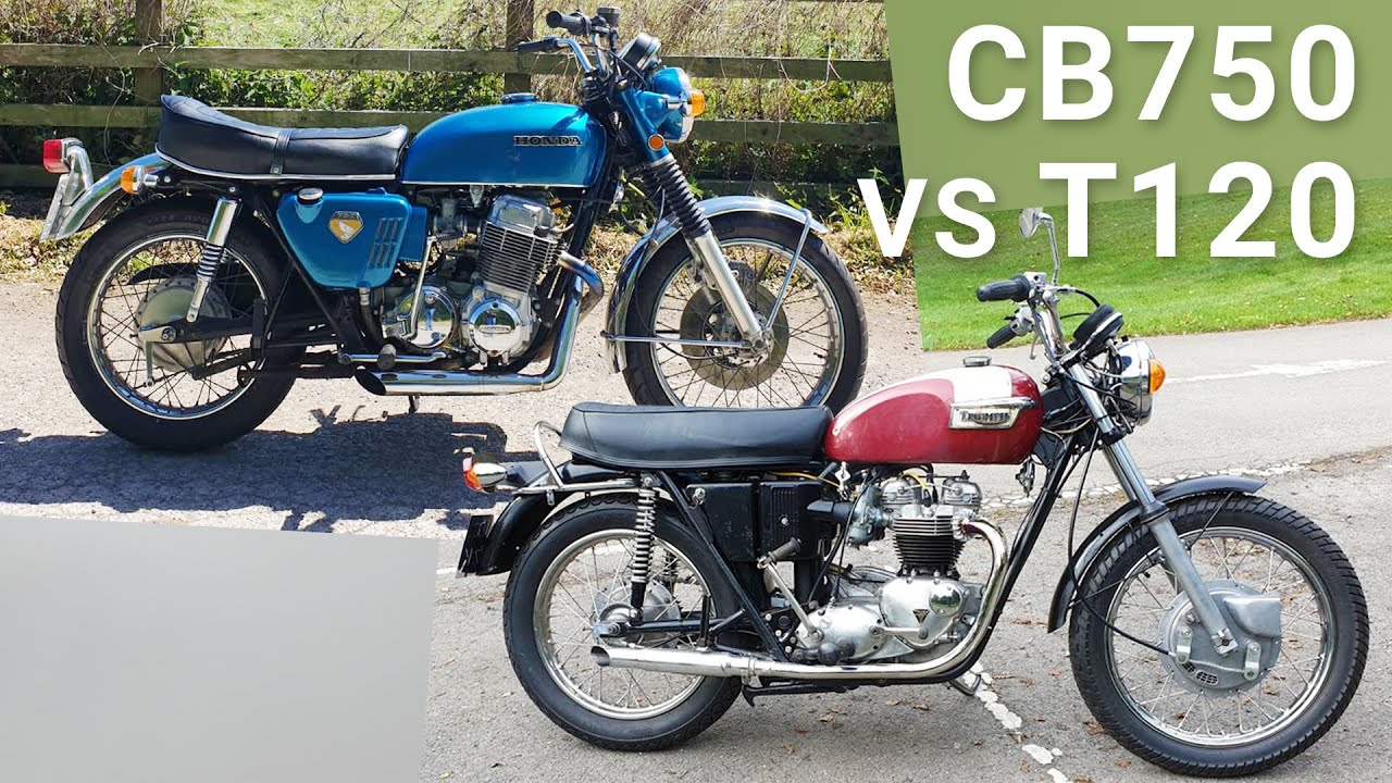 Honda CB750 K0 vs Triumph Bonneville T120 R - 1970s Classic Bike Exhaust Sounds & Comparison Review