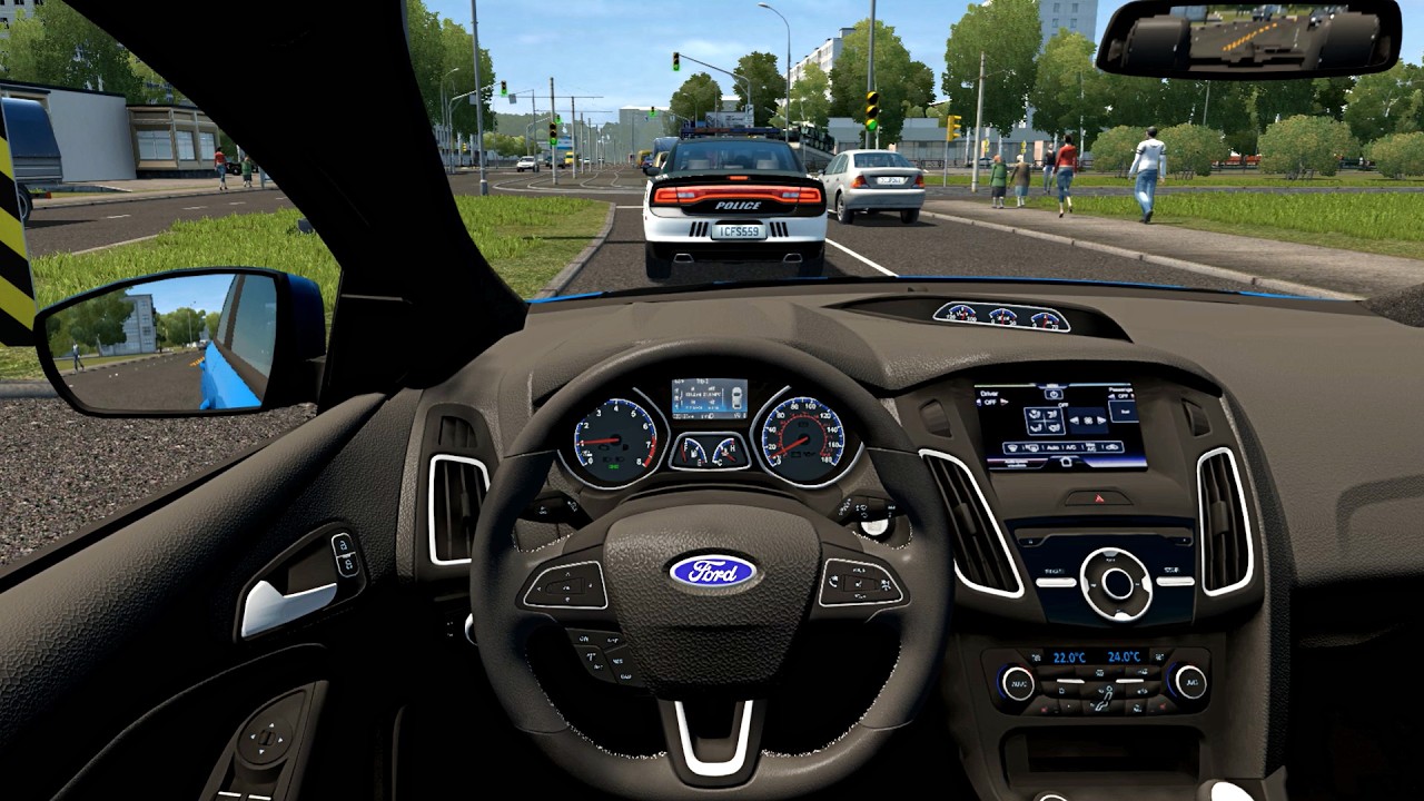 Ford Focus RS 2016 - City Car Driving [Steering Wheel Game Play]