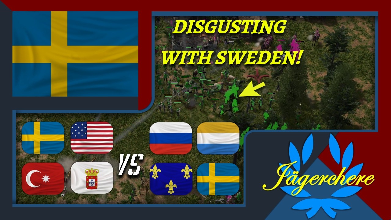 Is 34 Overpop Fair!? | 4v4 Treaty with Sweden | AOE III: DE