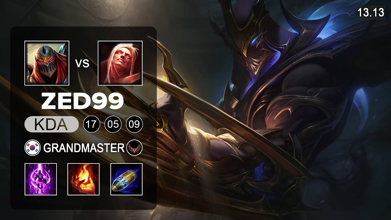 ZED99 Zed vs Vladimir Mid - KR Grandmaster - Patch 13.13 Season 13