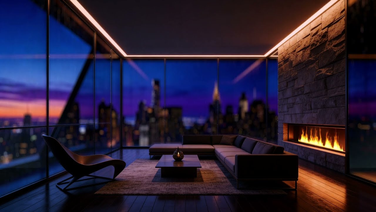New York Penthouse Night 🌙 Relaxing Jazz Piano for Focus, Work & Late Night Study