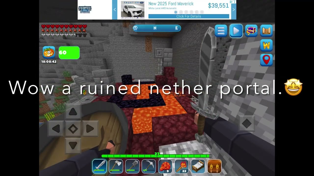 Found a ruined portal and village!? (RealmCraft survival pt 3) #minecraft #survival 