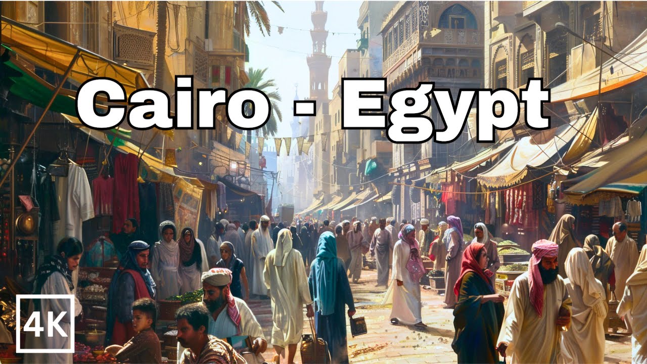 Walking streets of Cairo Egypt late afternoon