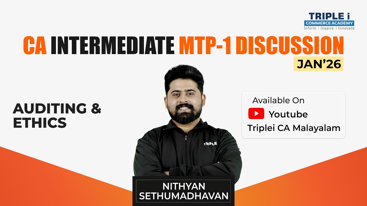 CA INTERMEDIATE MTP - 1 DISCUSSION JAN'26 | AUDITING & ETHICS | NITHYAN SETHUMADHAVAN | Triple i
