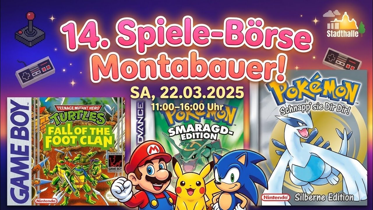 14. Spiele und Konsolenbörse Montabauer. Pokemon Turtels PowerRanger und Geschenke für Retrofreunde