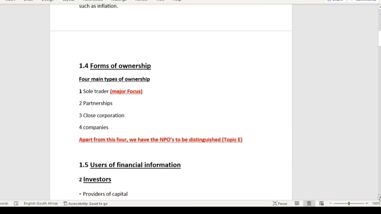 FAC1502 Tutorial Class of 07 May 2022