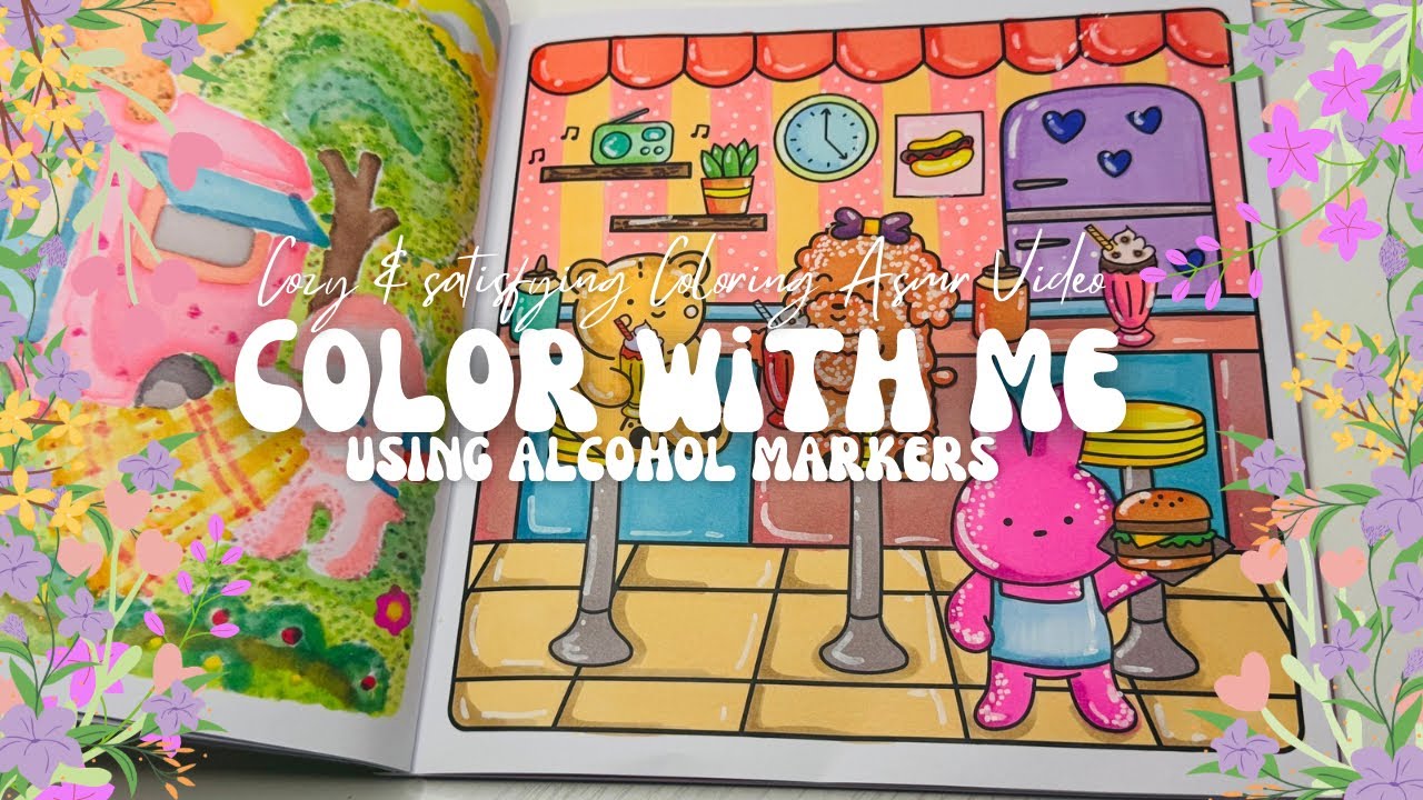 Color with me in Sunny Vibes, Happy Street | satisfying Coloring ASMR | relaxing & cozy vibes #asmr 