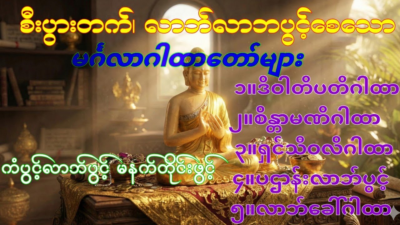 #ကံပွင့်လာဘ်ပွင့်စေရန် မနက်တိုင်းဖွင့်ပါ#အစွမ်းထက်ဂါထာတော်ကြီးများ
