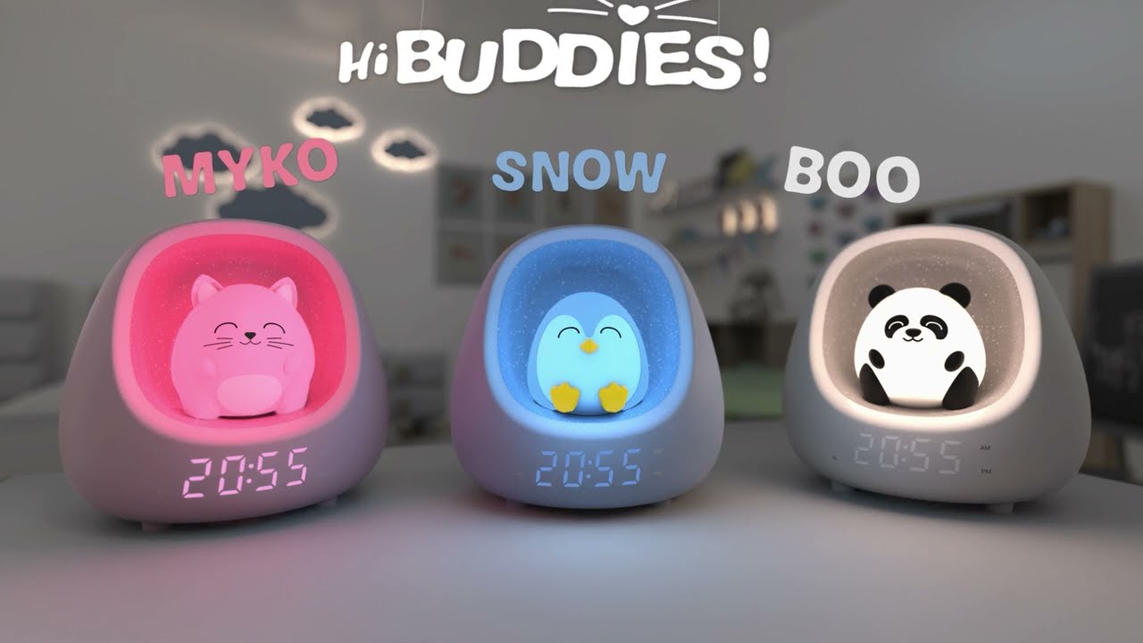 Veilleuse & réveil Myko, Snow & Boo - Hi Buddies!