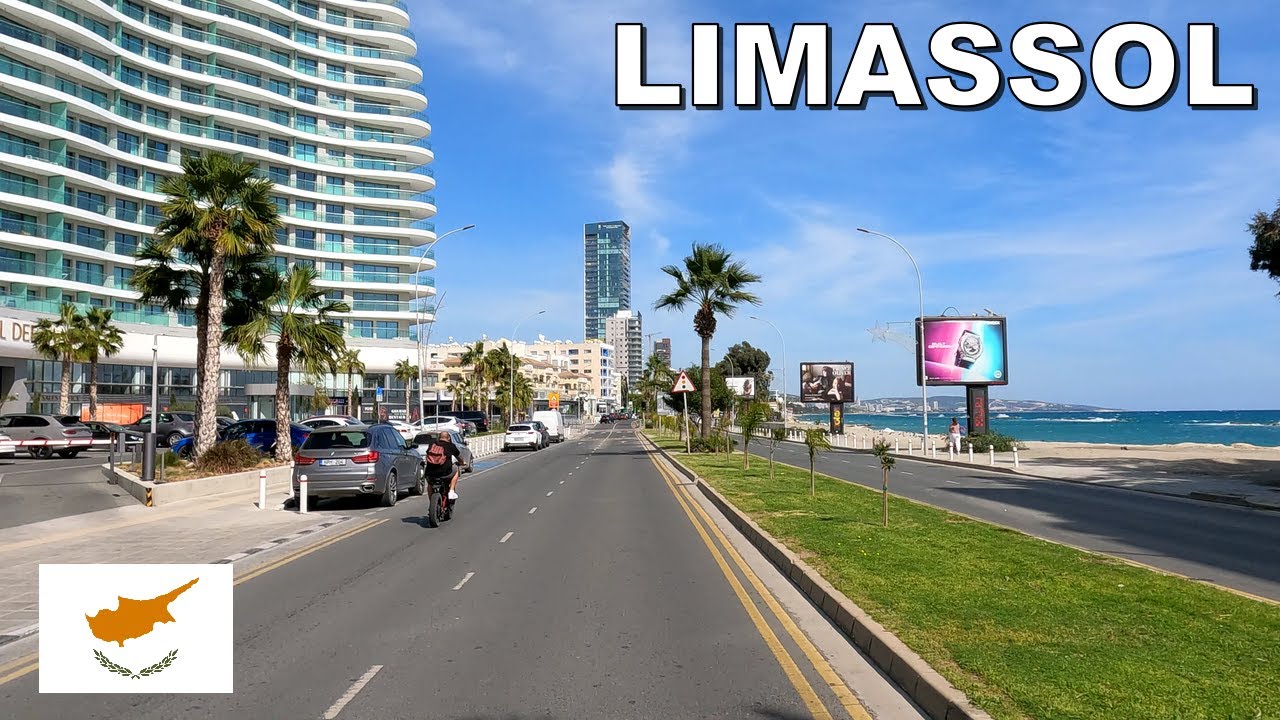 DRIVING along LIMASSOL CITY SEAFRONT ROAD in CYPRUS 4K (60fps)